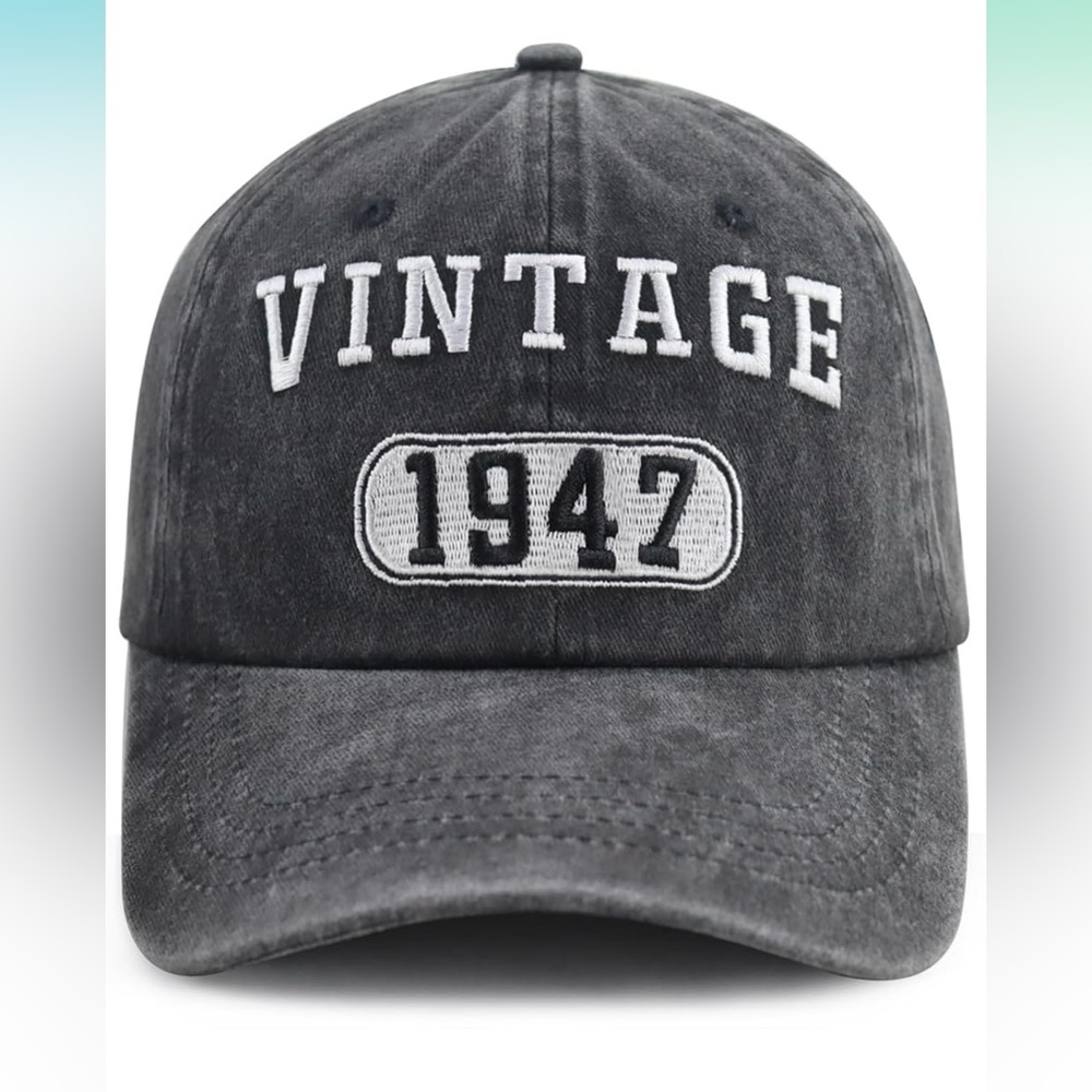NWT • Gomcdlwn • Vintage 1947 Adjustable Cotton Baseball Cap • Charcoal • 🖤 •